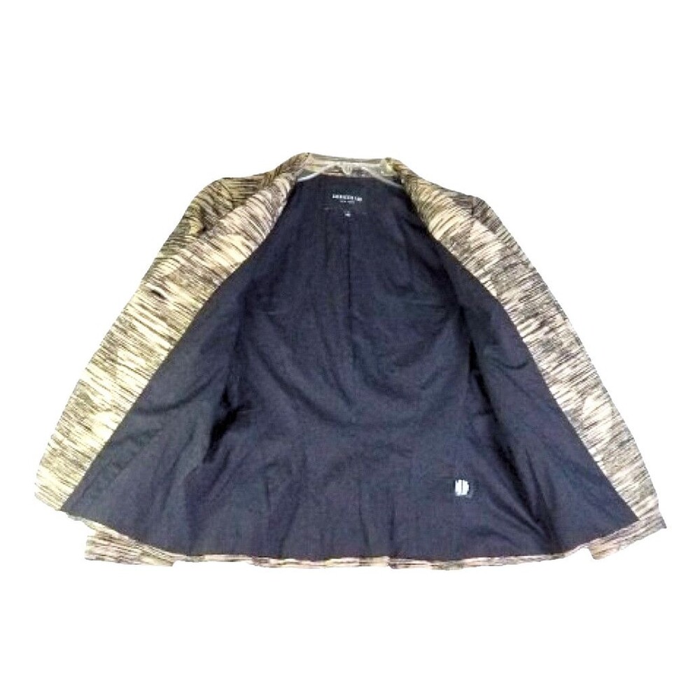 LAFAYETTE 148 New York Women's Tan Black Marled Blazer Jacket Sz 4 Linen Blend - Picture 5 of 9